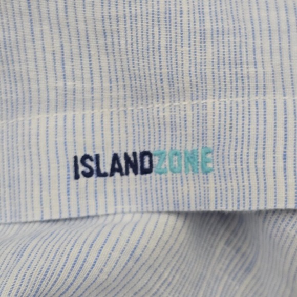 Tommy Bahama Shirt Men Large Island Zone Button Up Long Sleeve Linen Blend Beach - Picture 9 of 14